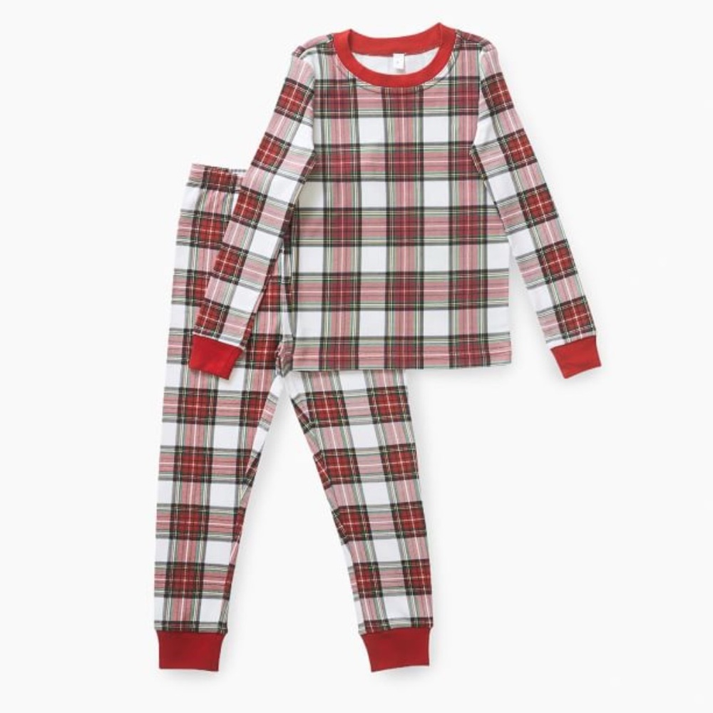 Pottery barn kids Morgan plaid organic pajama